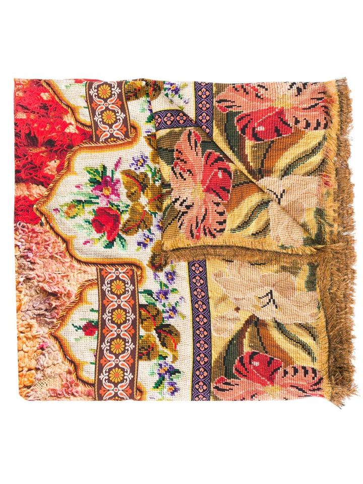 Pierre-louis Mascia Floral Embroidered Scarf - Green