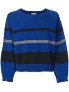 N.peal Lurex Stripe Crew Neck Sweater - Blue