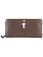 Fendi Dot Com Zip Purse - Brown