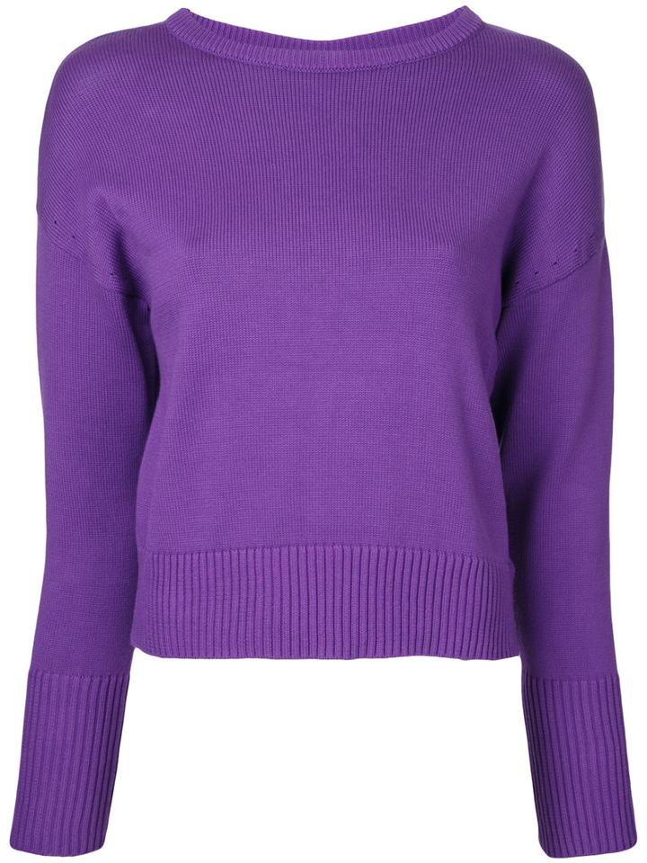 Le Ciel Bleu Knotted Bow Jumper, Women's, Size: 36, Pink/purple, Cotton/polyester