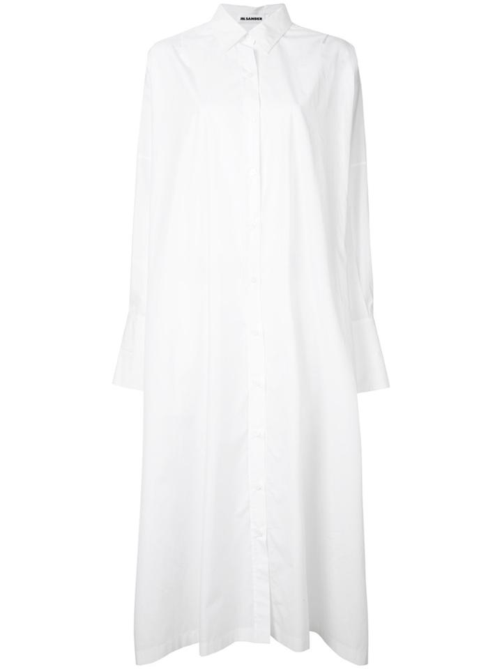 Jil Sander Long Boxy Shirt Dress - White