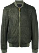 Les Hommes Classic Bomber Jacket, Men's, Size: 52, Green, Polyester/cotton/spandex/elastane