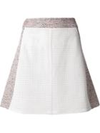 Tess Giberson Perforated Leather And Jacquard Skirt
