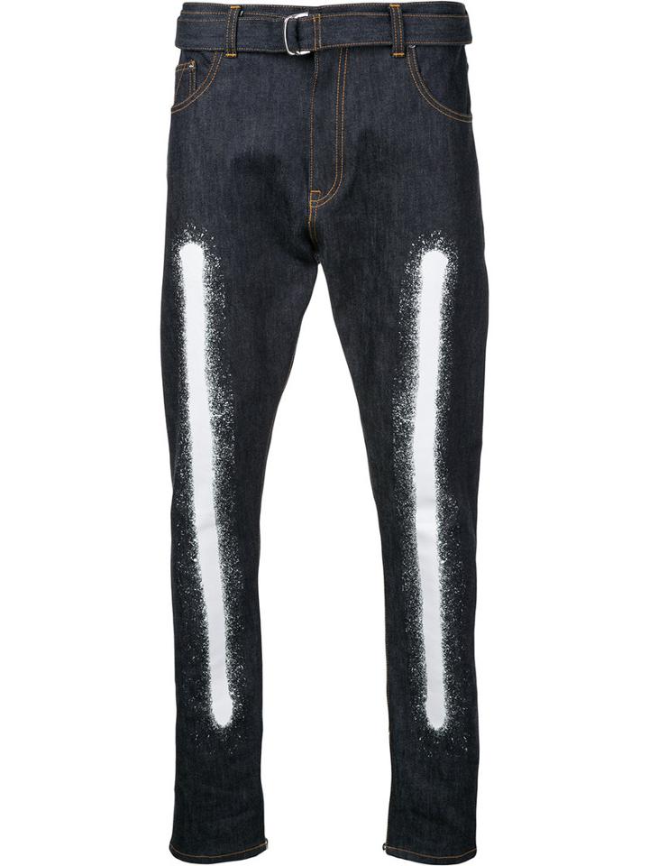 Yoshio Kubo - Spray Painted Loose Fit Jeans - Men - Cotton/polyurethane - 2, Blue, Cotton/polyurethane