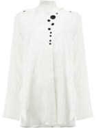 Ellery Buttoned Detail Shirt, Women's, Size: 6, White, Silk/spandex/elastane