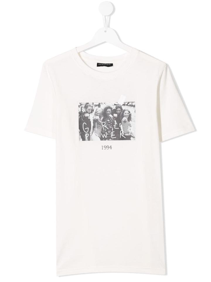 Throwback. Kids Girs Power T-shirt - White
