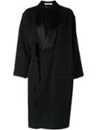 Givenchy Wrap Coat, Women's, Size: 36, Black, Silk/polyamide/wool