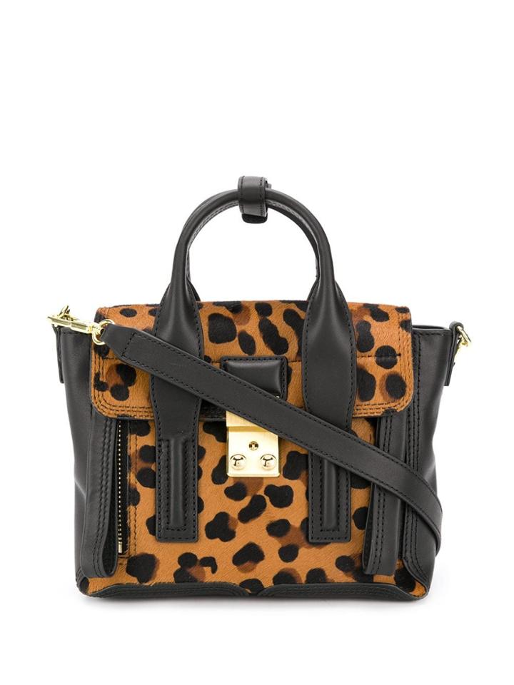 3.1 Phillip Lim Leopard Print Shoulder Bag - Black