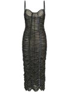Molly Goddard Chioma Check Midi Dress - Green