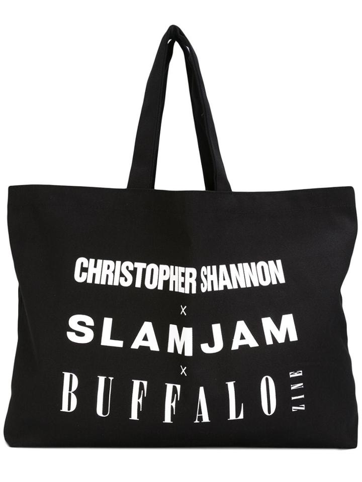 Christopher Shannon Logo Print Tote Bag - Black