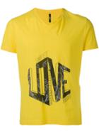 Versus Love Slogan T-shirt, Men's, Size: Small, Yellow/orange, Cotton