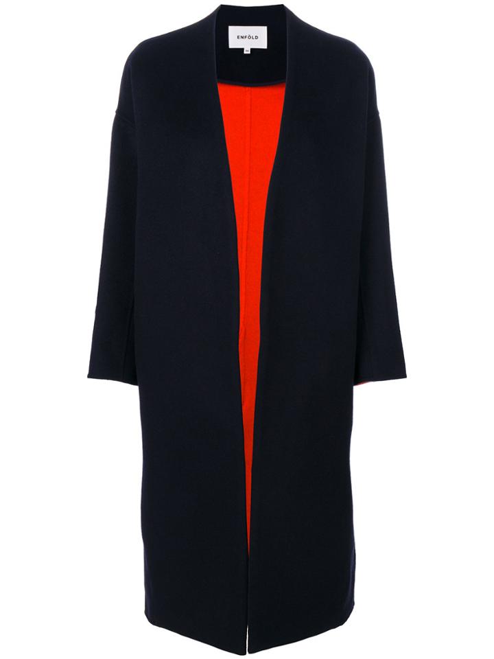 Enföld Deep V Front Coat - Blue