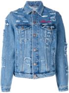 Forte Couture - Love Distressed Denim Jacket - Women - Cotton - 42, Blue, Cotton