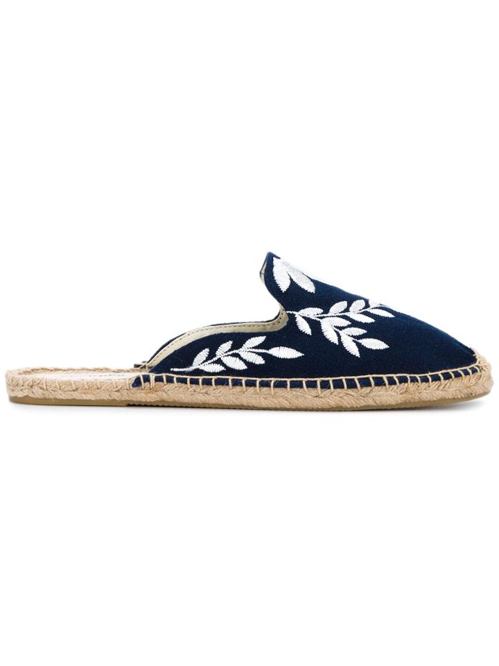 Soludos Floral Embroidered Espadrille - Blue