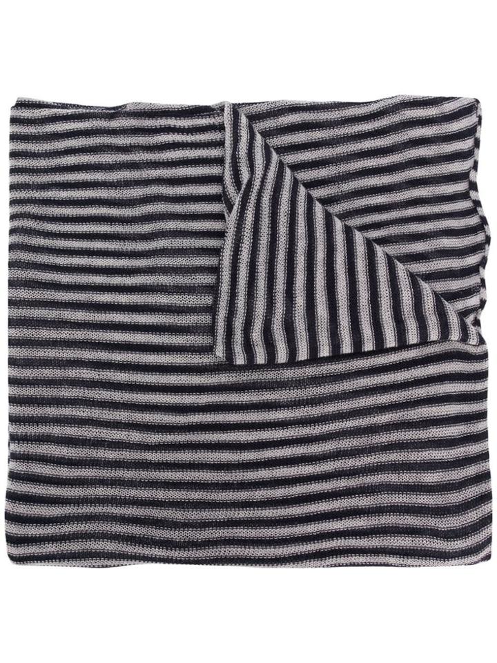Ma'ry'ya Loose-knit Striped Scarf - Blue