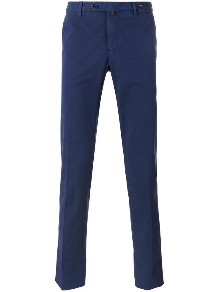 Pt01 - Straight Trousers - Men - Cotton/spandex/elastane - 46, Blue, Cotton/spandex/elastane