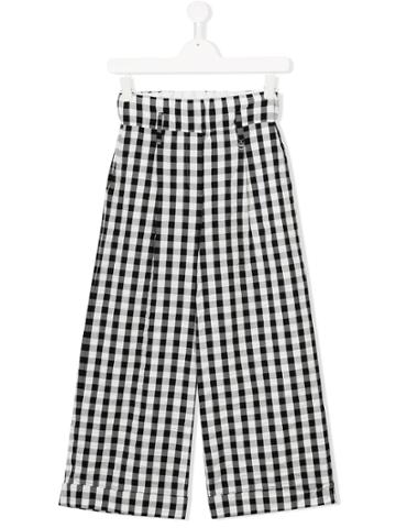 Simonetta Kids Wide Leg Trousers - Black