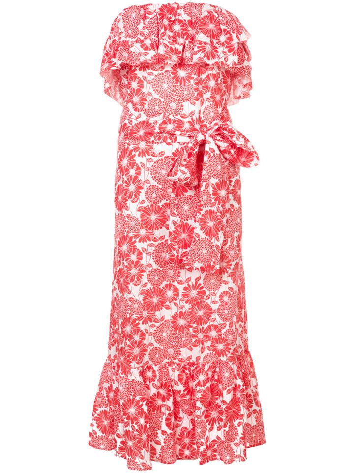 Lisa Marie Fernandez Sabine Ruffle Eyelet Dress - Red