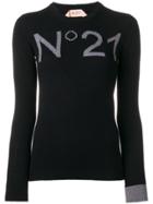 No21 Logo Fitted Sweater - Black