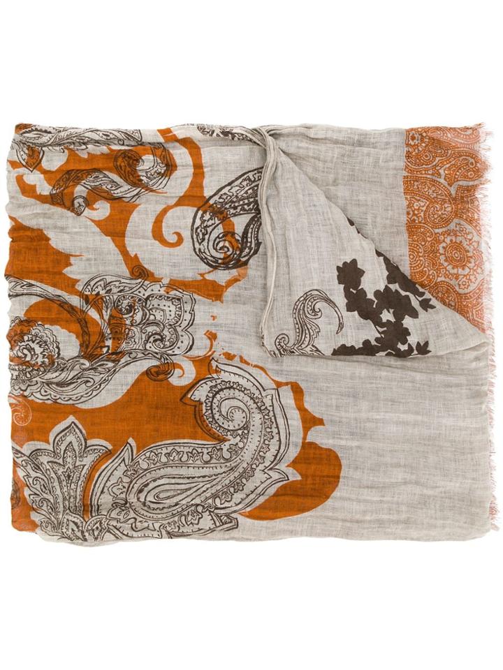 Etro Bohemian Print Scarf - Grey