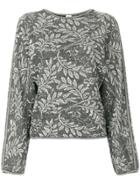 Emanuel Ungaro Vintage Leaves Pattern Knitted Blouse - Black