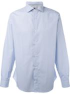 Eleventy Pencil Stripe Shirt, Men's, Size: 45, Blue, Cotton