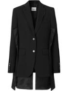 Burberry Logo Panel Detail Wool Tailored Jacket - Black