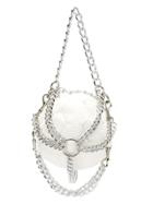 À La Garçonne Ball Chain Clutch - White