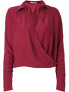Martha Medeiros Wrap Andrea Shirt, Women's, Size: 36, Red, Silk