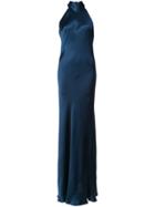 Galvan Halterneck Long Dress - Blue