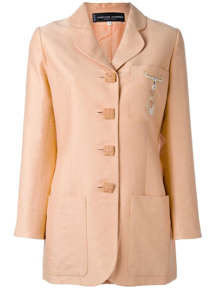 Jean Louis Scherrer Vintage Embroidered Detail Jacket - Yellow &