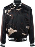 Valentino Panther Print Bomber Jacket, Men's, Size: 46, Black, Cotton/viscose