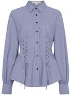 Jonathan Simkhai Cotton Corset Lace Up Shirt - Blue