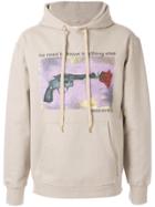 Makavelic Rose Gun Print Hoodie - Neutrals