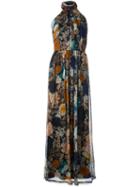 Raquel Allegra Floral Halter-neck Dress