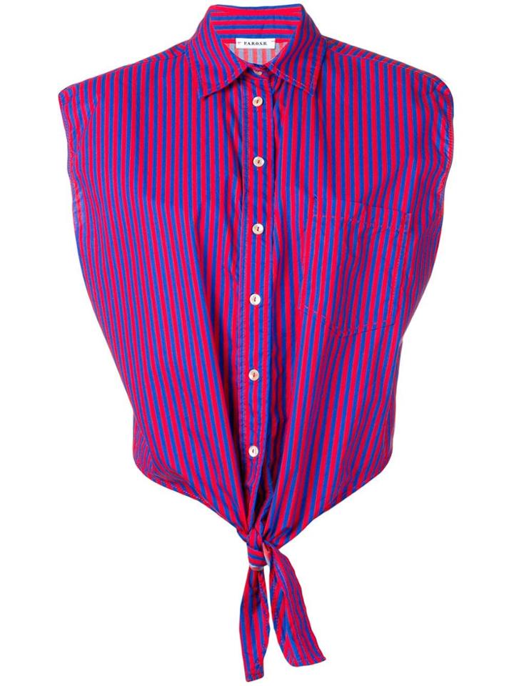 P.a.r.o.s.h. Striped Tie Shirt - Red