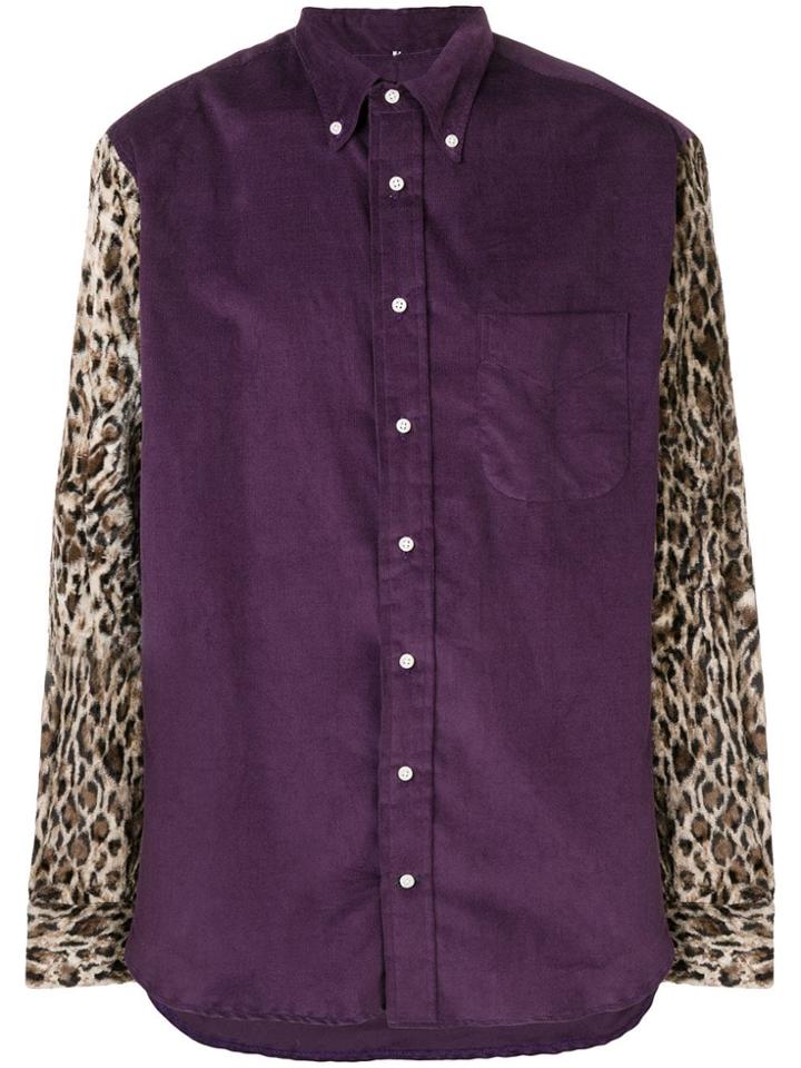 Gitman Vintage Leopard Sleeve Shirt - Purple