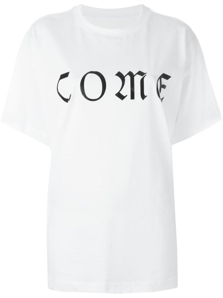 Mm6 Maison Margiela 'come' Print T-shirt, Women's, Size: Medium, White, Cotton