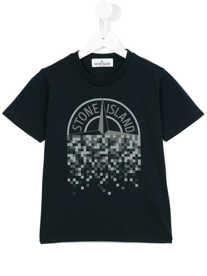 Stone Island Kids - Logo Print T-shirt - Kids - Cotton - 10 Yrs, Boy's, Blue