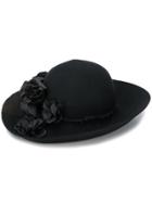 Horisaki Design & Handel Flower Appliqué Hat - Black