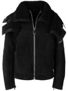 Les Hommes Structured Shearling Jacket - Black
