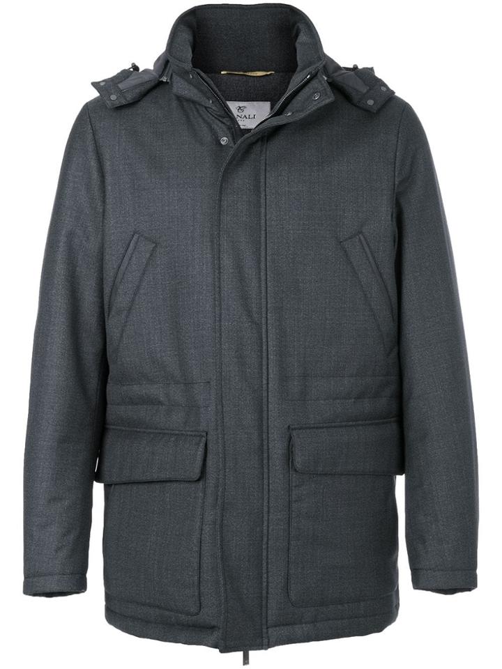 Canali Hooded Coat - Grey