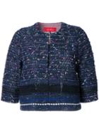 Coohem Tweed Jacket, Women's, Size: 40, Blue, Cotton/linen/flax/acrylic/rayon