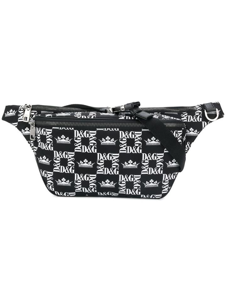 Dolce & Gabbana All Over Logo Belt Bag - Black