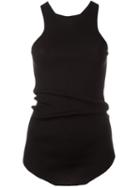 Rick Owens Curved Hem Tank Top, Women's, Size: Xl, Black, Virgin Wool