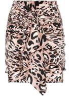 Alexandre Vauthier Leopard Print Draped Mini-skirt - Neutrals