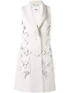 Fendi - Floral Appliqué Sleeveless Jacket - Women - Nappa Leather - 40, Nude/neutrals, Nappa Leather