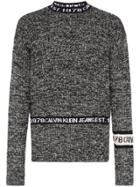 Calvin Klein Jeans Est. 1978 Mock Neck Logo Stripe Knitted Jumper -