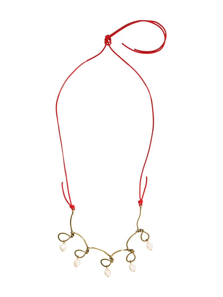Marni Twisted Wire Necklace - Red