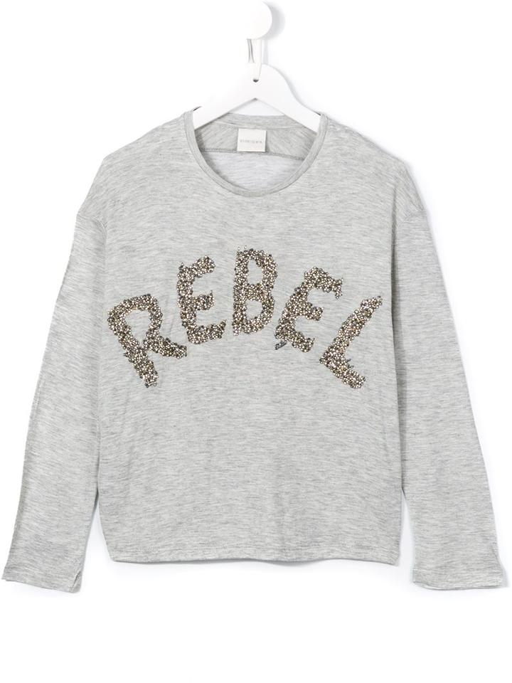 Diesel Kids Rebel Embellished Top, Girl's, Size: 7 Yrs, Grey